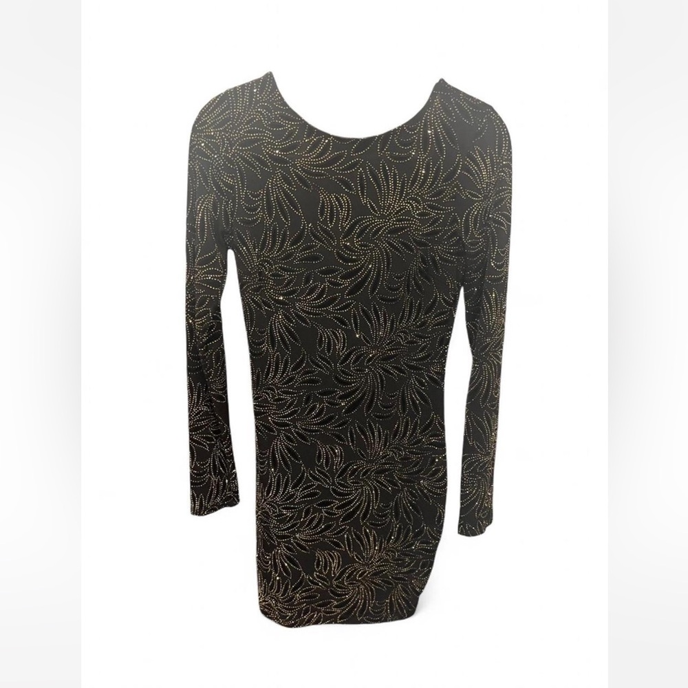 Bedazzled black cocktail dress